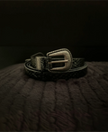 Textured Silver-Buckle Belt